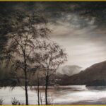 cloudy day lake district oil painting